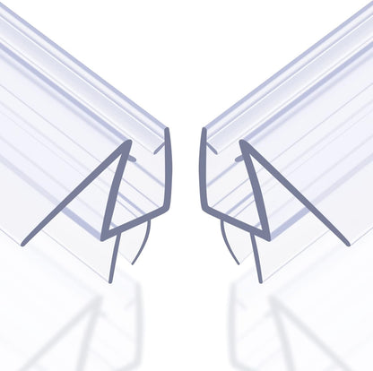 Shower Door Bottom Seal 2-Pack, 36"(914mm) Long PVC Strips with Drip Rail for 5/16"(8mm) Glass Door, Prevent Water from Spilling and Keeps The Room Clean