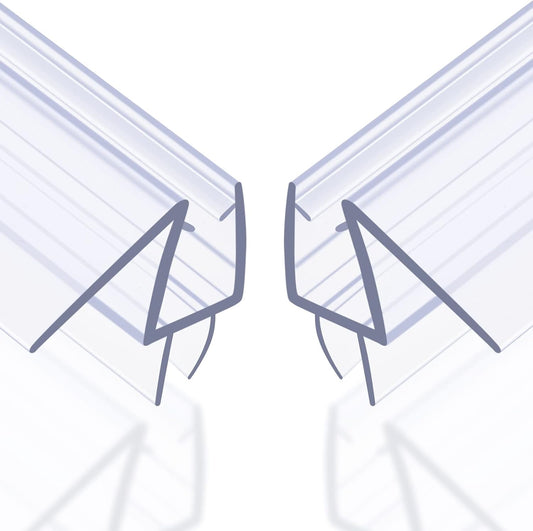 Shower Door Bottom Seal 2-Pack, 36"(914mm) Long PVC Strips with Drip Rail for 5/16"(8mm) Glass Door, Prevent Water from Spilling and Keeps The Room Clean