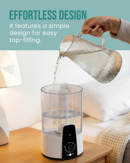 4L Humidifiers for Bedroom,Dishwasher Safe Design Easy Clean,White