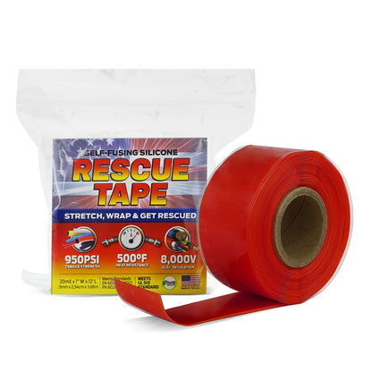 Bond It Rescue Tape, Self-Fusing Silicone for Emergency Plumbing, Pipe & Hose Repair, Electrical Insulation, Waterproof, 950PSI, Made in USA, 1" x 12', Clear