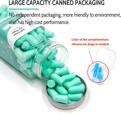 LYSIAN Foam Ear Plugs for Sleep, 60 Pairs, 38dB SNR, Purple