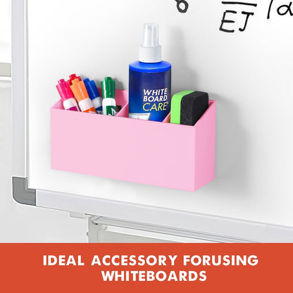 Magnetic Dry Erase Marker Holder for Whiteboard, Fridge, Classroom | Acrylic Magnet Pen Holder for Office, Refrigerator, Whiteboard Maker Holder for Teacher, Locker Organizer Accessories(Clear)