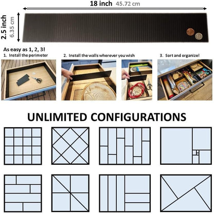 DRAWER DADDY - The world's most customizable drawer organizer. | Adjustable drawer dividers for any size drawer. Custom DIY grid organizer for kitchen, bathroom, desk, and more.