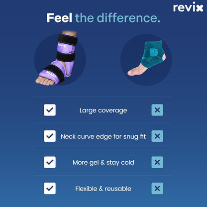 REVIX Ankle Ice Pack Wrap, Reusable Gel Ice Pack for Foot Pain Relief