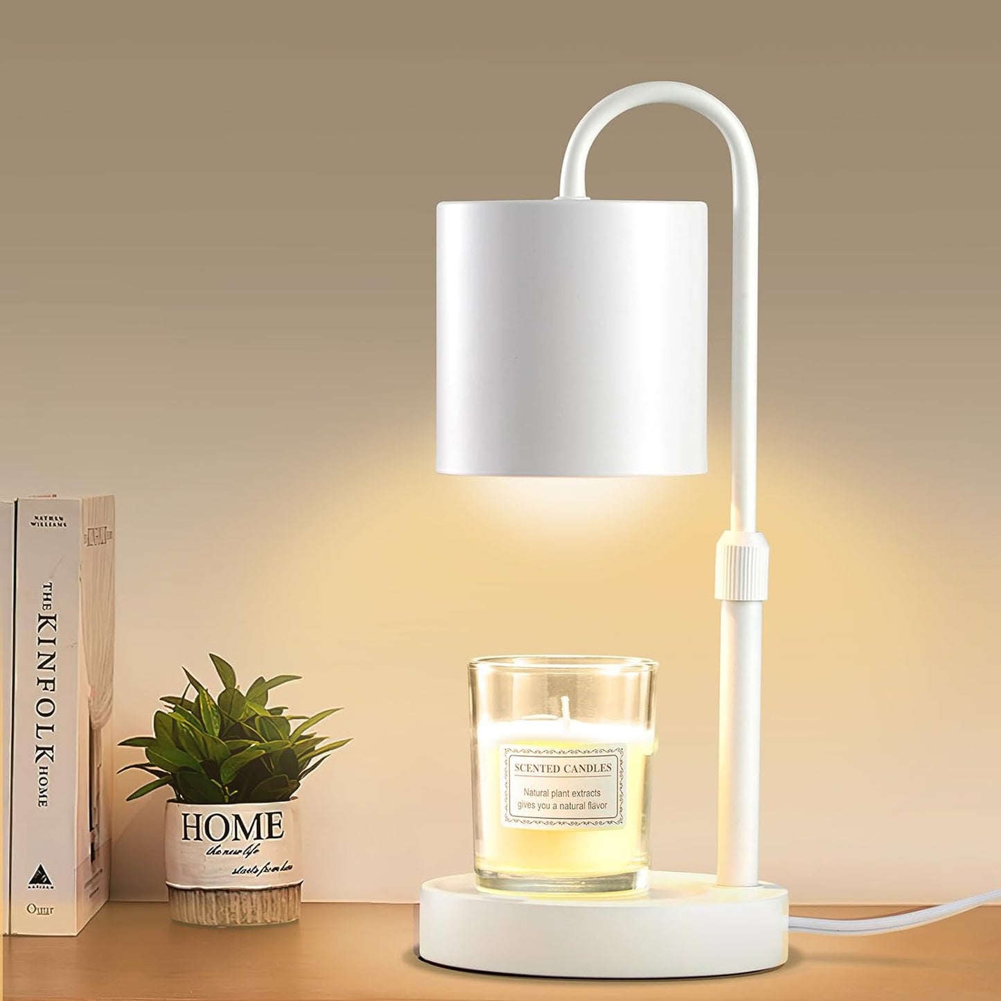 Briever Dimmable Candle Warmer Lamp with Timer, Height Adjustable Electric Candle Wax Warmer, Christmas Birthday Gifts for Women Mom, House Warming Gifts New Home Room Decor, Black Solid Wood Base