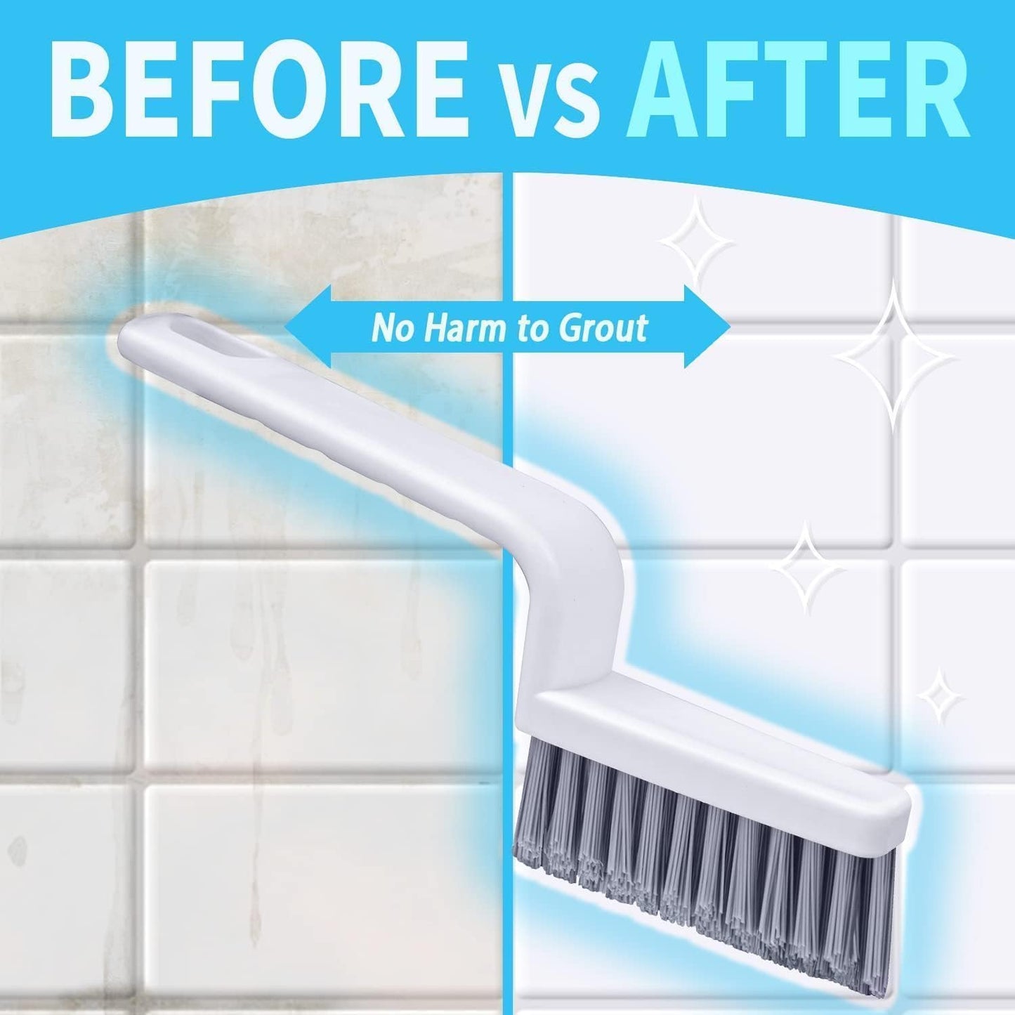 Lumkew Grout Brush Cleaning, Stiff Bristles Grout Cleaner for Tile Floors | V Shape, Shower Bathroom Kitchen Scrubber