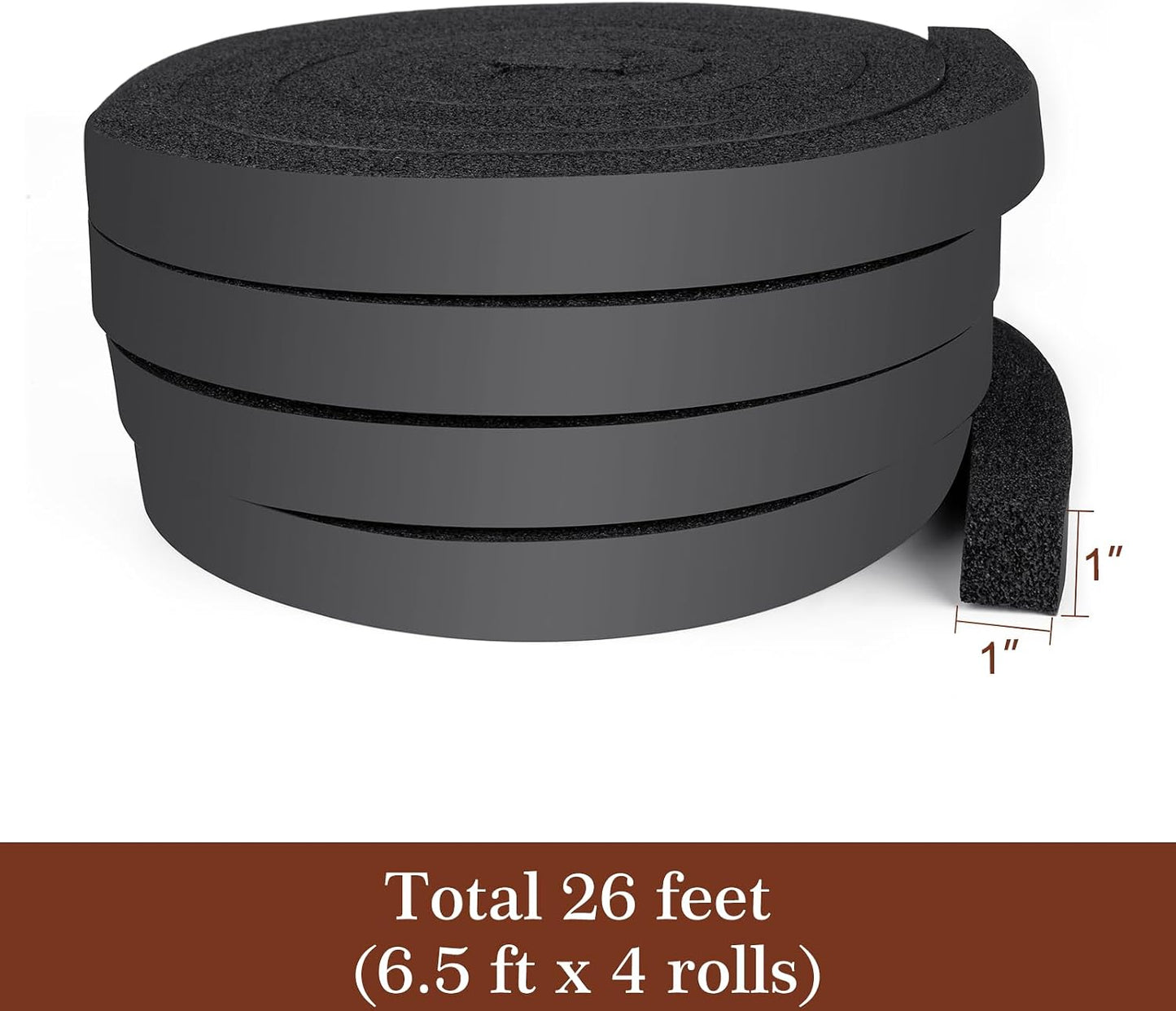 Yotache Open Cell Foam Air Conditioner Insulation Seal Strip 2"x1", 6.5 Ft | Non-Adhesive, Air Conditioning Weather Strip