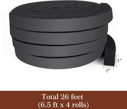 Yotache Open Cell Foam Air Conditioner Insulation Seal Strip 2"x1", 6.5 Ft | Non-Adhesive, Air Conditioning Weather Strip