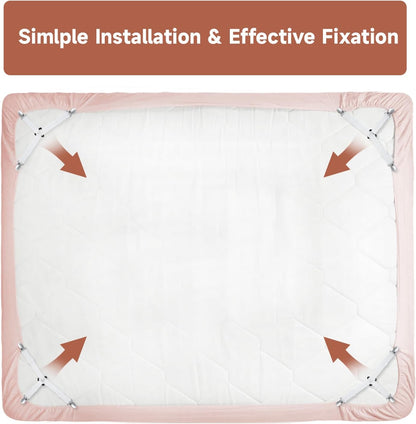 Bed Sheet Straps, Upgrade Fitted Bed Sheet Holders for Corners, Non Slip Sheet Clips White 4Pcs