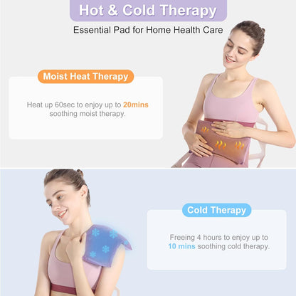 SuzziPad Heating Pad Microwavable for Reduce Discomfort with Washable Cover, 7 x12 Reusable Heat Pads for Shoulder, Belly, Elbow, Knee, Moist Heated Pack, Sore Muscle, Soothing Fatigue, Purple | Removable Cover Design, Long Lasting Moist Heat, Portable