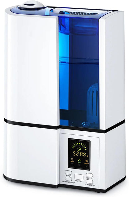 Humidifiers for Bedroom, 4L Cool Mist Humidifiers with Humidistat, humidifier for Home Large Room, LED Display, Quiet Operation, Sleep Mode, 24H Timer, Night Light