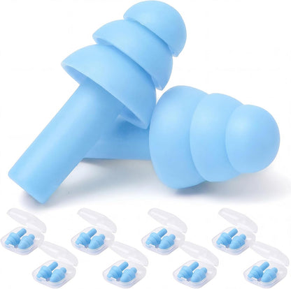 24 Pairs Black Ear Plugs Bulk NRR 29dB Reusable Silicone Ear Plugs with Plastic Cases Soft Foam Plug for Sleeping Noise Cancelling Concerts Shooting Swimming Noise Reduction