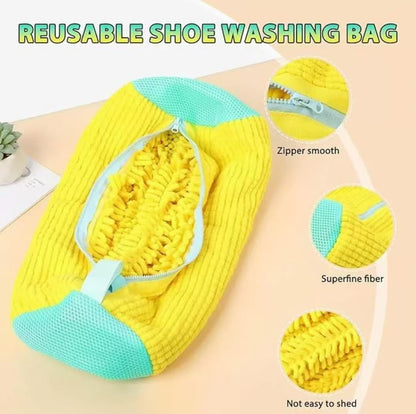 2Pcs Shoe Washing Machine Bag Laundry Shoe Bags for Washing Machine, Shoe Washing Bag Shoe Laundry Bag for Washer and Dryer Reusable Shoe Washing Bags (Grey)