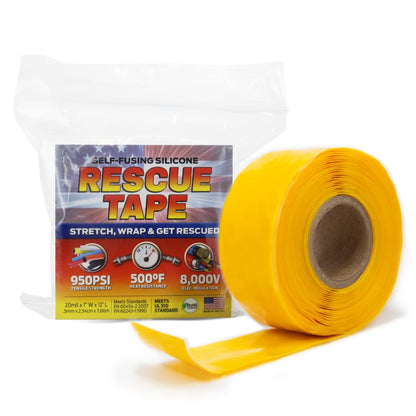 Bond It Rescue Tape, Self-Fusing Silicone for Emergency Plumbing, Pipe & Hose Repair, Electrical Insulation, Waterproof, 950PSI, Made in USA, 1" x 12', Clear