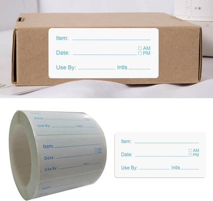 Pantry Storage Labels Removable Paper Stickers Dissolvable Date Labels Meal Prep Labels Suitable for Kitchen Home Refrigerator Restaurant, Blue Font