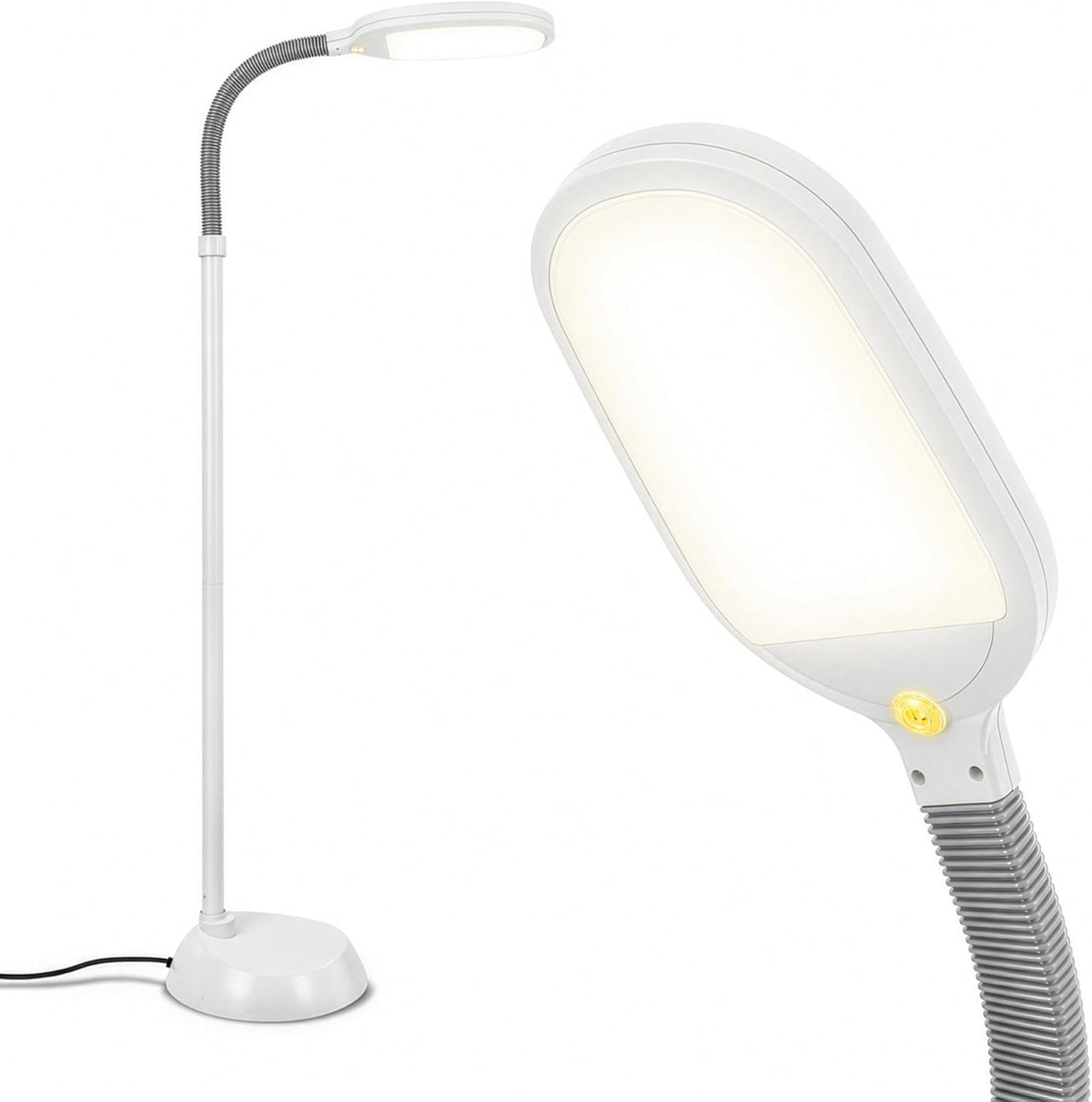 Brightech Litespan - Bright LED Floor Reading Lamp for Over Chair Crafts and Reading, Esthetician Light for Lash Extensions, Gooseneck Adjustable Standing Lamp for Living Room, Bedroom, Office - Black