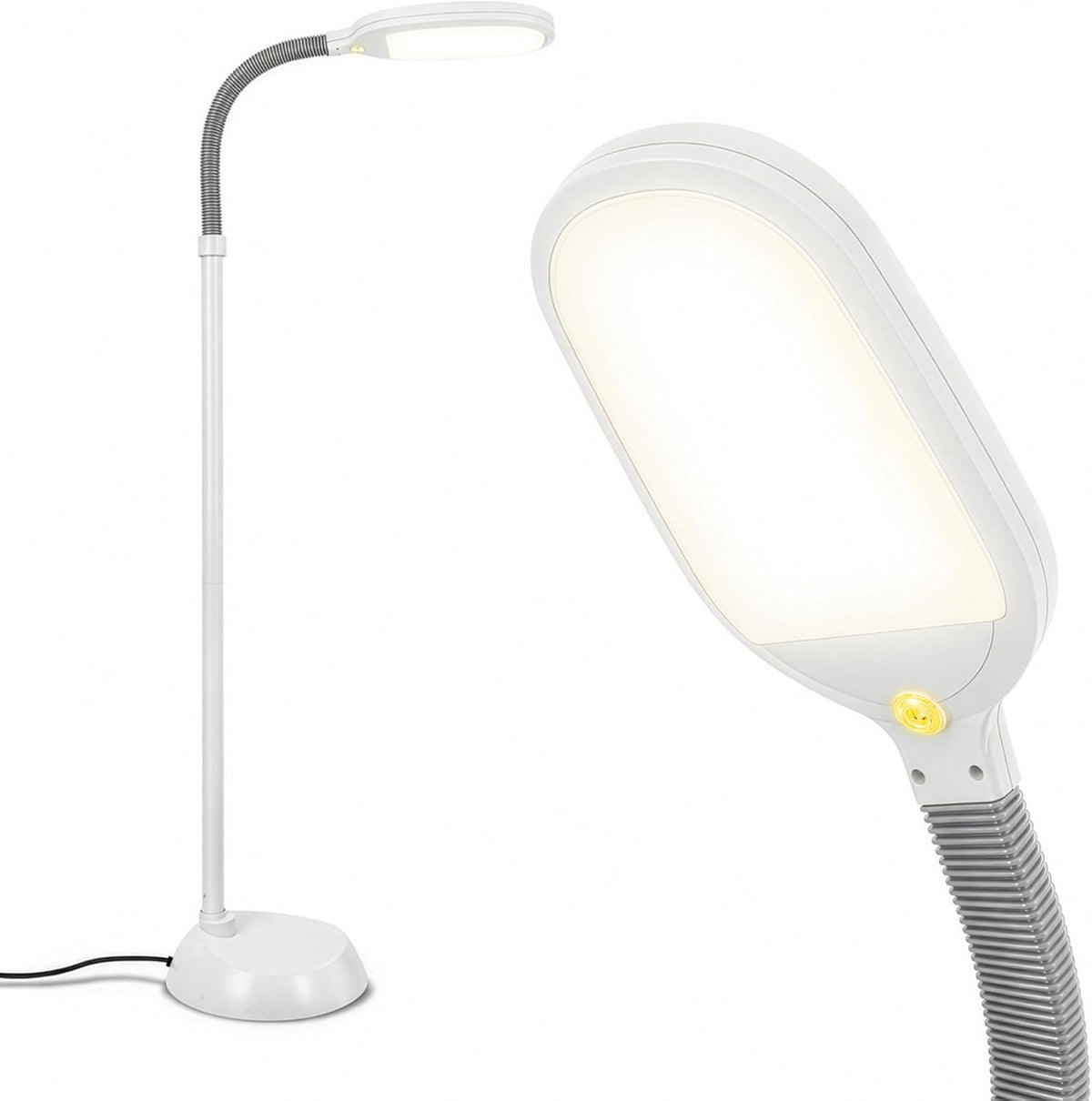 Brightech Litespan - Bright LED Floor Reading Lamp for Over Chair Crafts and Reading, Esthetician Light for Lash Extensions, Gooseneck Adjustable Standing Lamp for Living Room, Bedroom, Office - Black