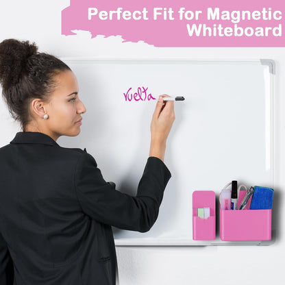 KITANIS Magnetic Pen Holder,2 Pack Magnetic Dry Erase Marker Holder with Generous Compartments,Strong Magnet Storage Marker Pen Pencil Organizer for Refrigerator,Whiteboard,Locker Accessories