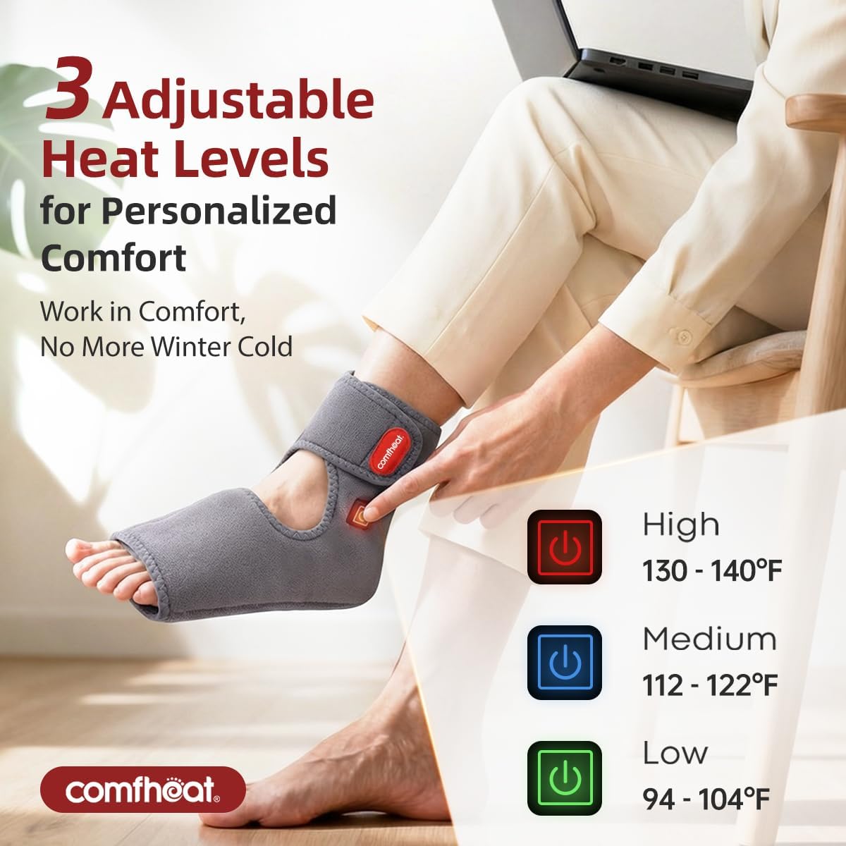 Cordless Foot Heating Pad for Plantar Fasciitis Foot Pain Relief