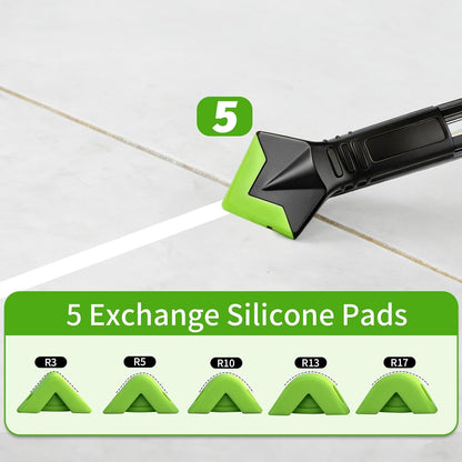 Caulking Tool 5 in 1, Caulk Remover & Silicone Sealant Finishing Kit with Grout Scraper and 6 Silicone Pads, Ideal for Kitchen, Bathroom, and Window Sealing
