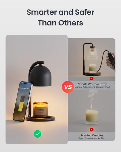 SwitchBot Smart Candle Warmer Lamp App & Voice Control, Flameless Wax Melter with Timer, Bulb x2, for Jar Candles, 1%-100% Dimmable, Matter for Apple Home & Alexa, Women Birthday Housewarming Gift
