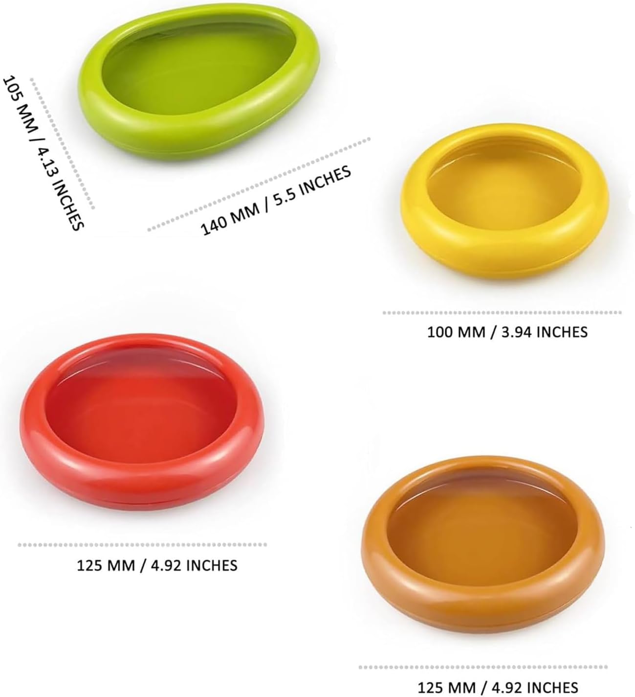 Generic Silicone Fruit And Vegetable Containers For Fridge,Reusable Holder For Food Storage,Fresh Stretch Pods For Food Saver (Green,Red,Yellow,Brown), FDPOD-02