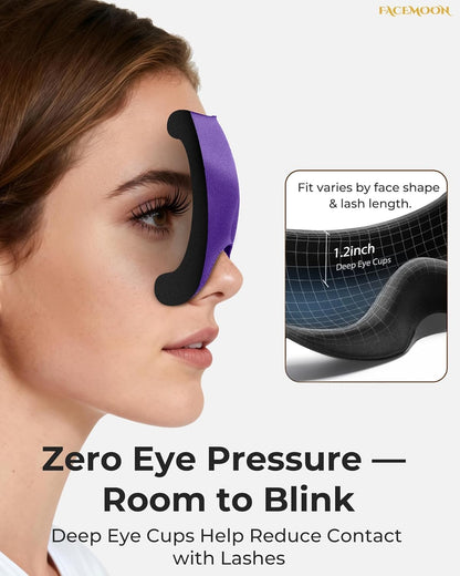 Sleep Mask for Side Sleepers: Lash Extensions 3D Contoured Eye Mask – Airplane Travel Essential, Zero-Pressure Light Blackout Eye Mask for Women – Soft Night Blindfold for Long Flights (Purple)