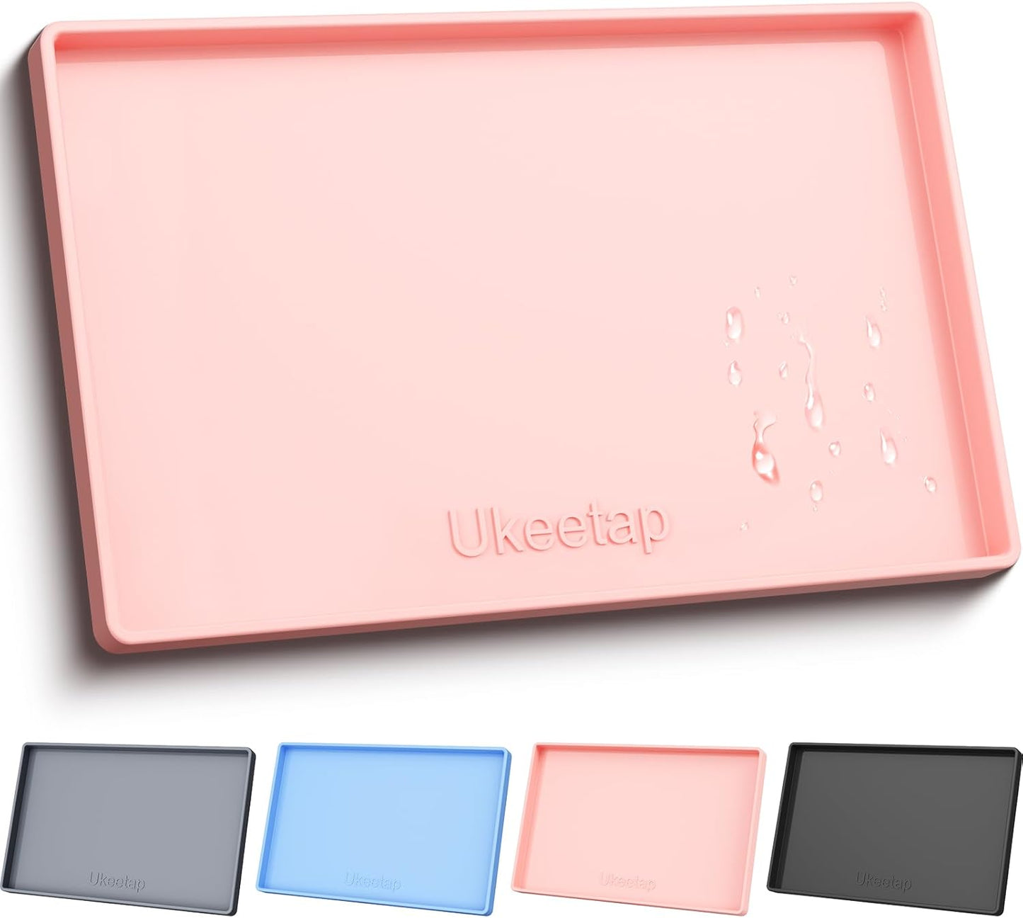 34" x 22" Extra Thick Silicone Mat Waterproof with Raised Edge, | Under Sink Mat for Kitchen & Bathroom, Kitchen Cabinet Liner, Multi-Purpose for Storage & Protection