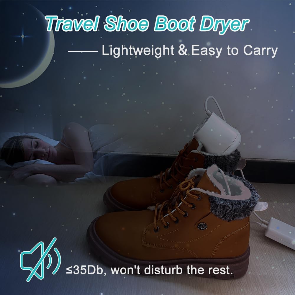 Shoe Dryer and Ozone Deodorizer with Timer Boots Dryer Portable | Shoes Socks Boots Warmer, No Noise | Strong Wire | US Plug