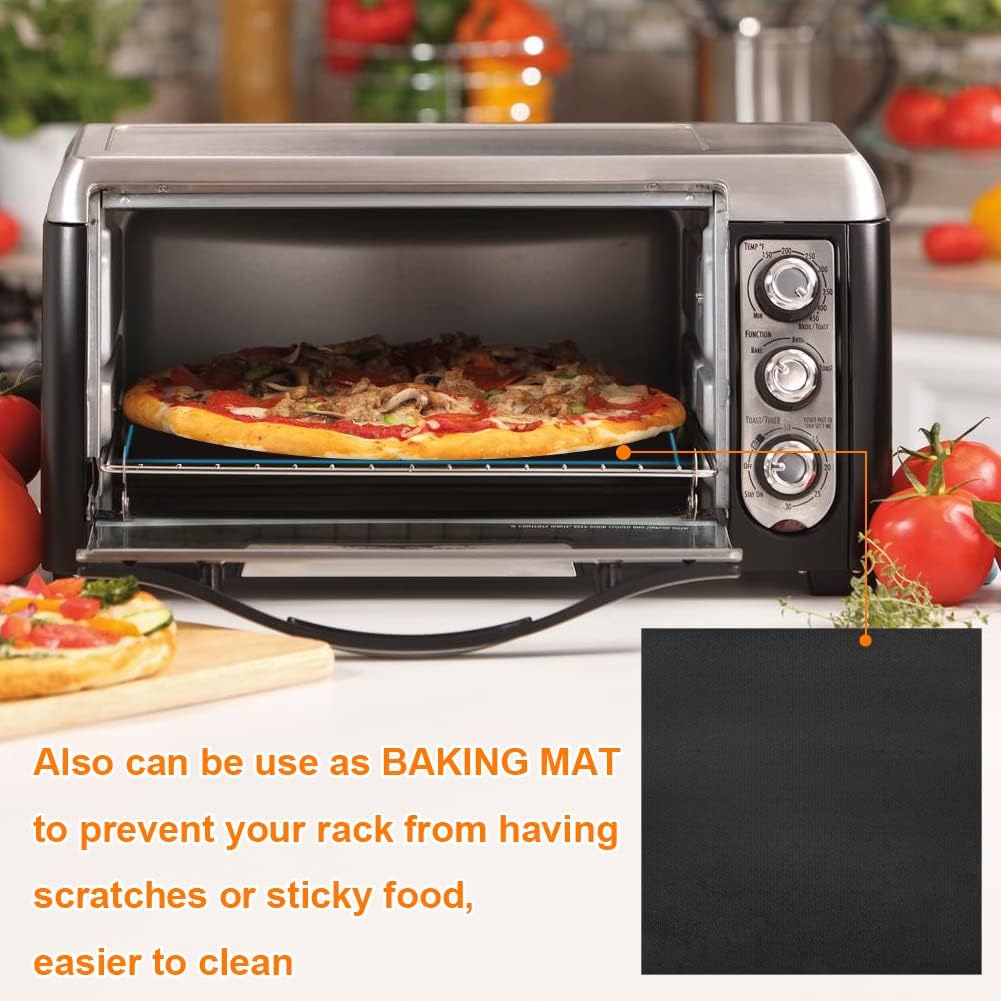 BYKITCHEN Air Fryer Oven Liners, 11x12 Inches, Set of 4, Reusable Toaster Oven Liners, Compatible with Ninja Flip Up SP101 SP201 SP301 Air Fry Oven, Cuisinart Breville Toaster Oven and More