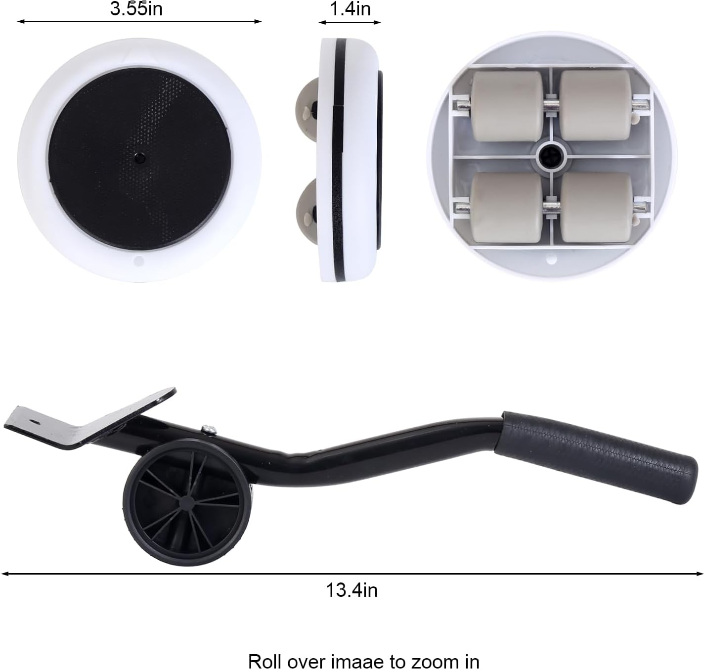 Heavy Duty Furniture Lifter 4 Appliance Roller 163 LBS Load Capacity Wheels + Adjustable Lifting Tool Lever Suitable Easy Safe Moving Sofas Couch Washer Dryer Refrigerator Bed