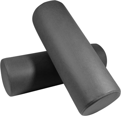 2 Pack Neck Roll Pillow, High-Density Foam Cylinder Bolster Pillow for Neck, Back & Lumbar Support, Ergonomic Round Pillow for Side Sleepers, Sleeping, Removable Washable Cover (7.9''x23.6'' Orange)