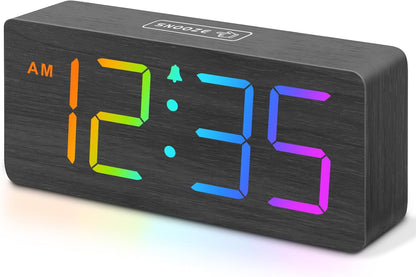 DreamSky Wooden Digital Alarm Clock for Bedroom with Large Numbers
