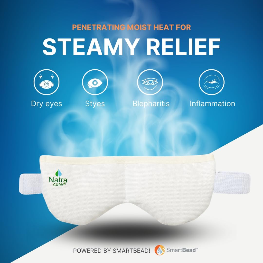 NatraCure Steam Heated Eye Mask – Warm Compress for Eyes, Microwavable for Dry Eyes, Stye Eye Treatment, Heated Eye Masks for Dry Eyes, Steam Eye Mask for Dry Eyes - 417SB RET