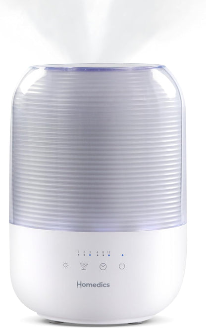 Homedics Ultrasonic Cool Mist Humidifier, Top-Fill 3L Water Tank