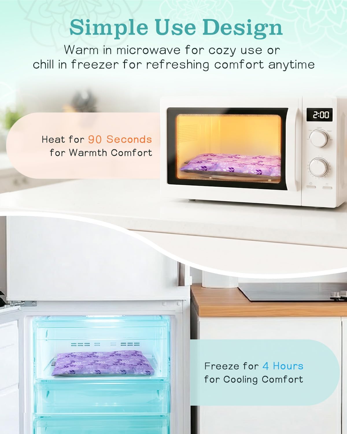 Hihealer Microwave Heating Pad for Neck & Shoulders, Microwavable Heat Pack