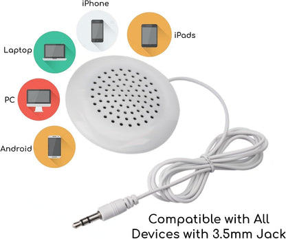 KUJOBUY Pillow Speaker 3.5mm Mini Under Pillow Music for iPod Flat Speaker for Phone Sleep or Hypnosis Sound Portable Sleeping Sound Small Sleeping Audio System for MP3