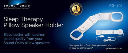 Sound Oasis Sleep Therapy Pillow Speakers with Holder – Ultra-Thin Under Pillow Stereo Speakers with Volume Control, 3.5mm Audio Jack for Sleep Sounds, Tinnitus Relief, Music & Relaxation