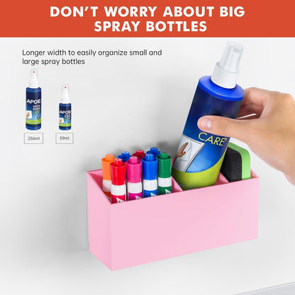 Magnetic Dry Erase Marker Holder for Whiteboard, Fridge, Classroom | Acrylic Magnet Pen Holder for Office, Refrigerator, Whiteboard Maker Holder for Teacher, Locker Organizer Accessories(Clear)