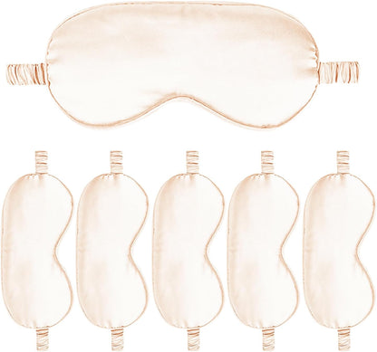 6PACK Silk Sleep Mask Satin Eye Masks Blackout Silky Eyeshade Cover Soft Blindfold Eyeshades for Women Sleeping Travel Gift