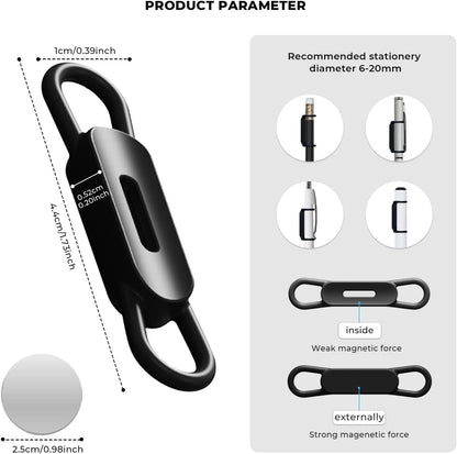 10 Pack Magnetic Pen Holder for Refrigerator, Pencil Clips (Black) | Adjustable, Silicone Flexible Pencil Holder for Whiteboards, Desk, Clipboard