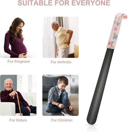 16.5 Inch Long Handle Shoe Horn for Seniors Men Women Kids, Metal Shoe Horns for Boots