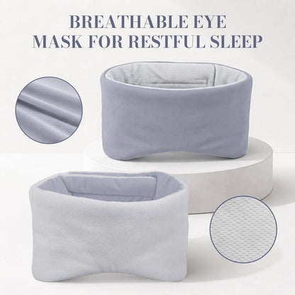 Sleep Mask for Women Men, Reversible Eye Mask Sleeping with Cozy & Cooling Sides, Adjustable Velcro Band, Blackout Face-Hugging Padded Eye Cover for Sleeping Travel Office, Grey/White
