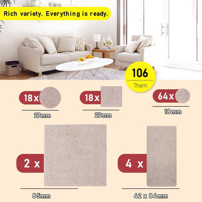 Furniture Sliders for Carpet and Hardwood Floors Adhesive Furniture Glides Self-Stick Furniture Sliders Pads (rectangular25*100mm,8)