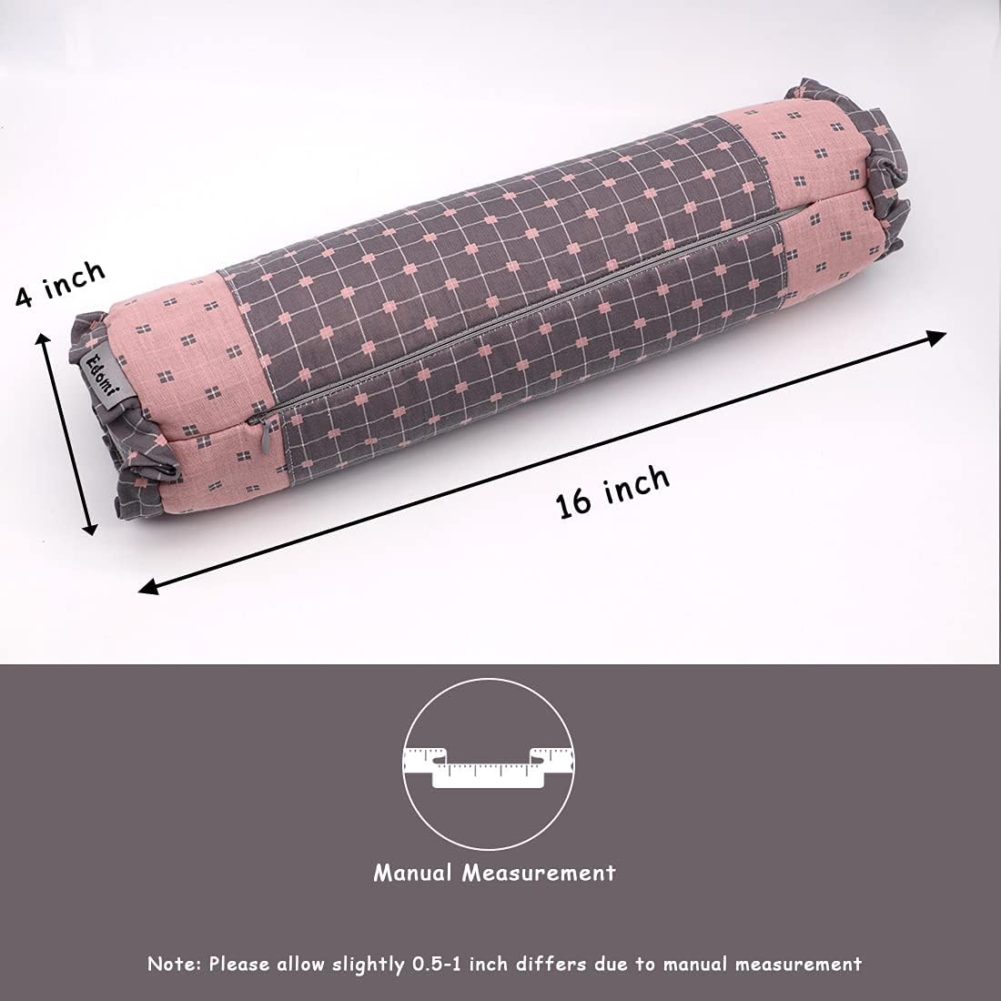 Buckwheat Cervical Neck Roll Pillow, Adjustable Firm Support for Neck Pain Relief, 15.7x6 Inch Buckwheat Hull Pillow for Back Side Sleepers