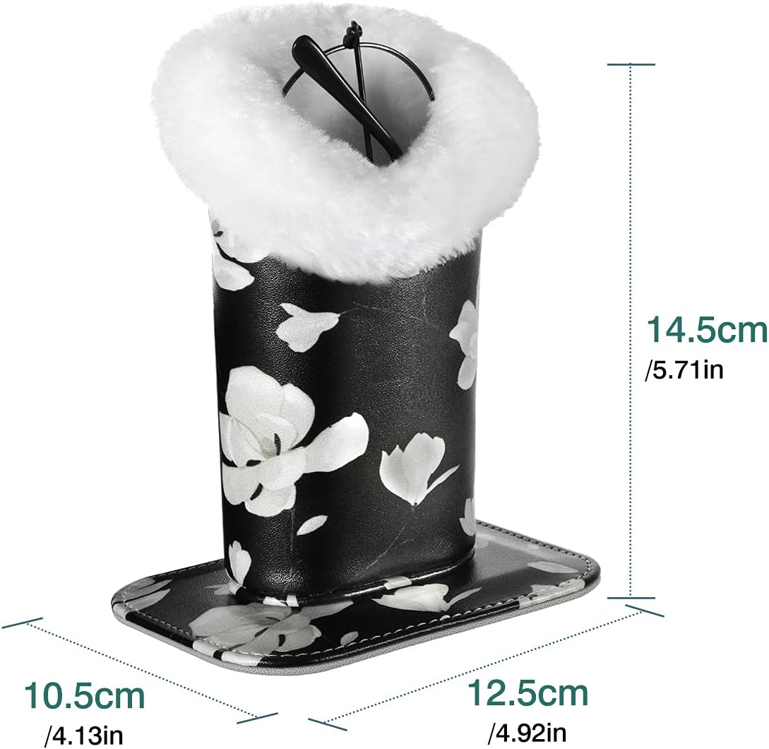 MoKo Eyeglasses Holder, Modern Velvet Plush Lined PU Leather Household Magnetic Holder Protective