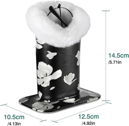MoKo Eyeglasses Holder, Modern Velvet Plush Lined PU Leather Household Magnetic Holder Protective