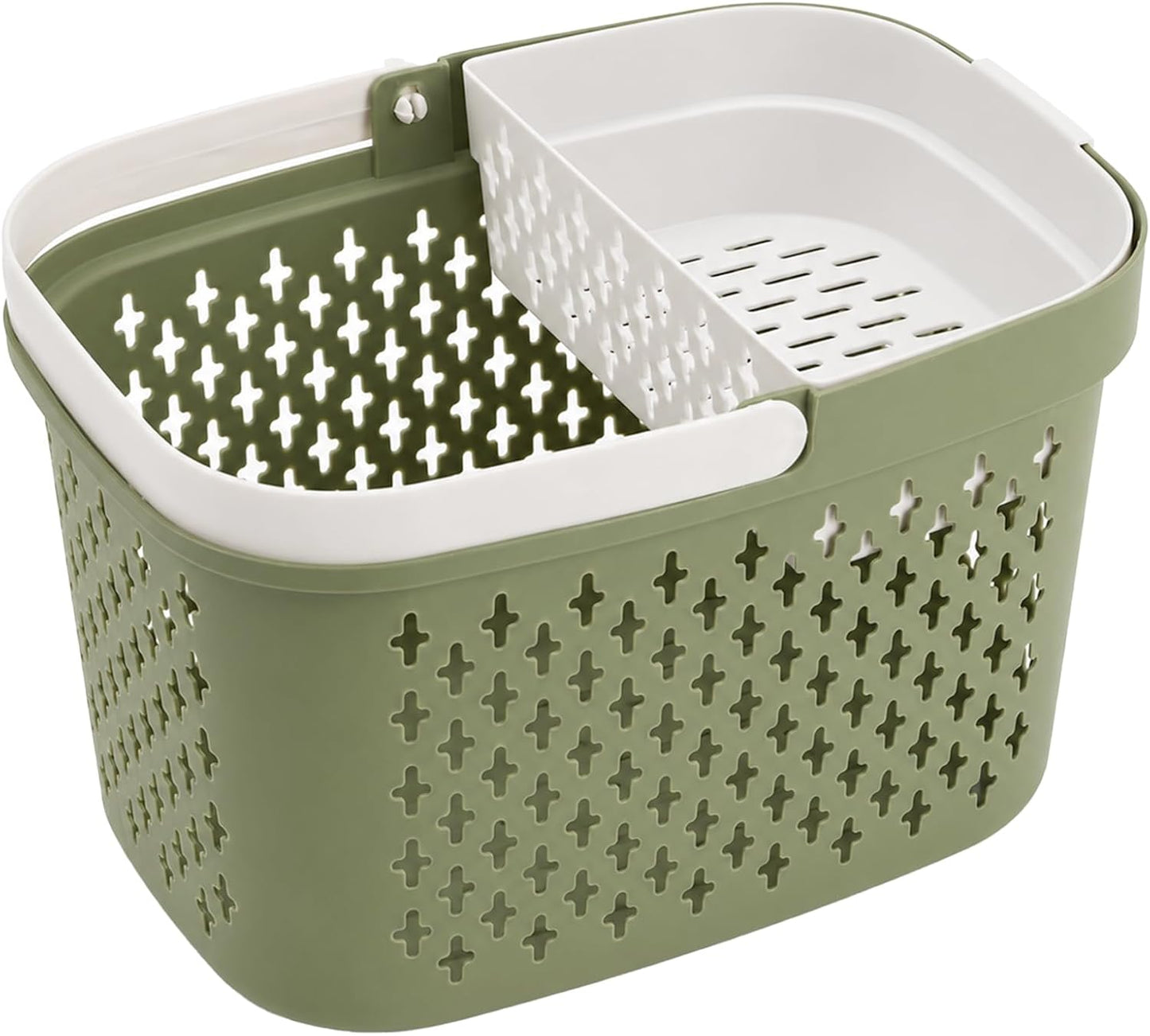2 Pack Portable Shower Caddy Basket, Plastic Organizer Storage Tote with Handle and Removable Slot, Plastic Storage Caddy Basket for Bathroom, College, Dorm, Camp, Gym, Cleaning Supplies
