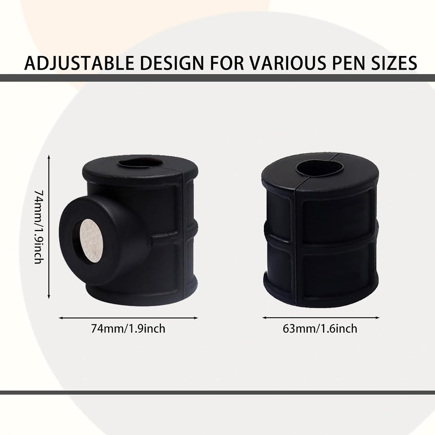Magnetic Pen Holder for Refrigerator, 4 Pack Silicone Pencil Holder for Whiteboard, Dry Erase Marker Holder for Fridge, Locker and Metal Clipboard, Fits Pens Pencils Slim Markers