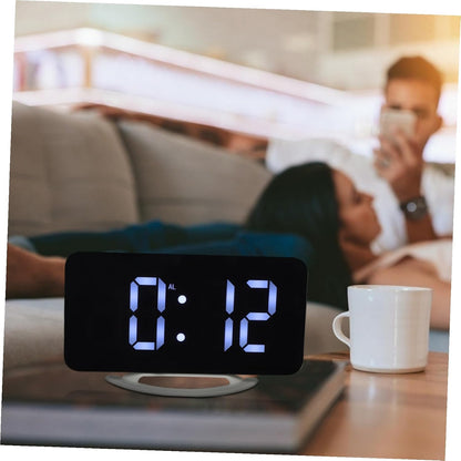 Zerodeko Digital Alarm Clock Vibrating Bed Shaker with Large LED Display RGB Mirror Screen Snooze for Bedroom Office Heavy Sleepers